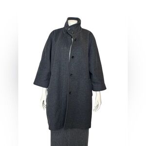 Aritzia Wilfred Dark Gray Wool & Cashmere High Collar Kimono Sleeves Coat Medium